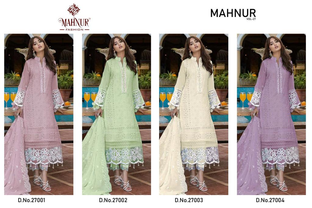 Mahnur Vol 27 Designer Pakistani Suits Catalog
